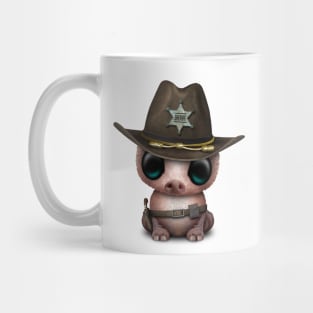 Cute Baby Pig Sheriff Mug